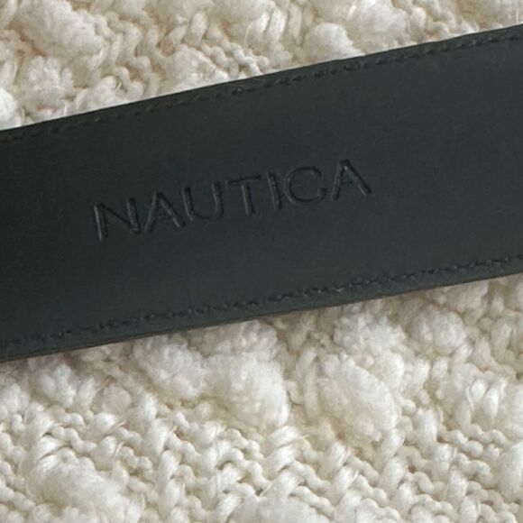 Nautica V-Victor ACC Black Leather Belt 36 - Picture 4 of 6